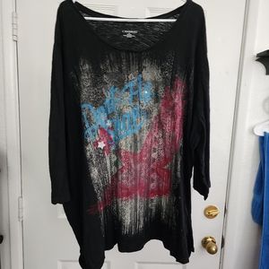 Black 3/4 sleeve shirt says don't fly soar with the red Eagle 4xl